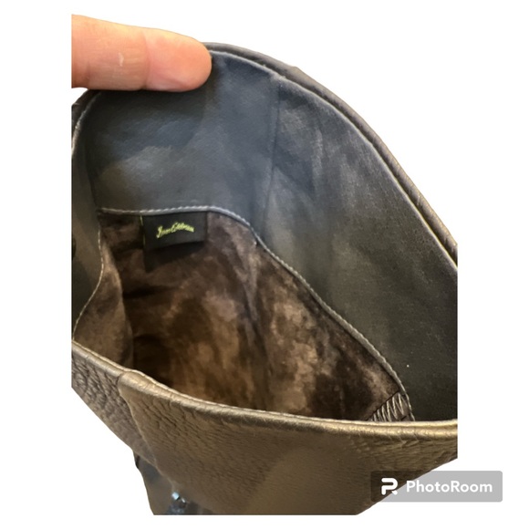 Tall riding boot gray pebble grain leather Sam Edelman “Ryan” NEVER WORN 8 - Picture 8 of 8